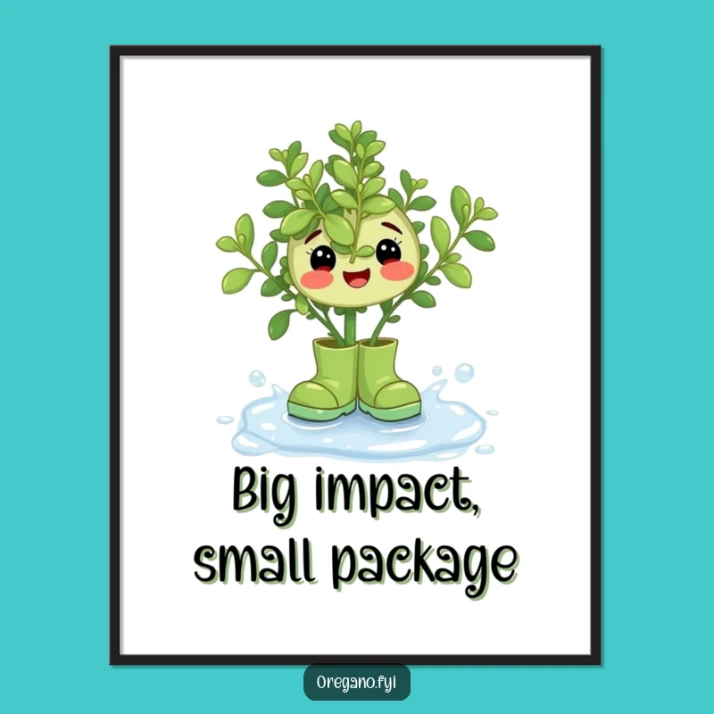 Funny Oregano Rain Boots Poster: Add Whimsy to Your Walls with This Herb Art!