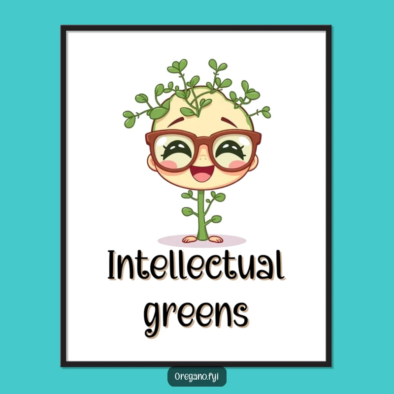 Funny Oregano Specs Poster: Whimsical Herb Art with a Giggle