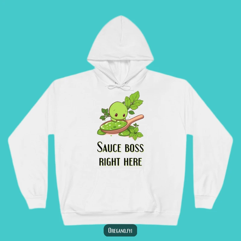 Cozy Funny Pesto Explorer Oregano Leaf Hoodie: Warm Up With Herb Humor!