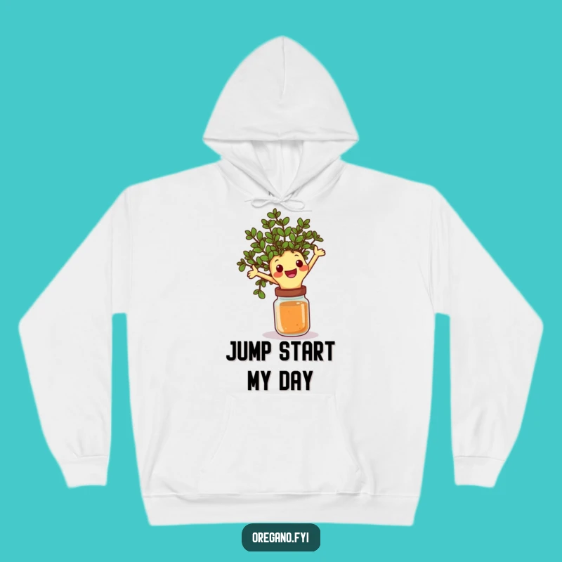 Funny Oregano Leap Hoodie: Cozy Up with Jumping Herb Cheer