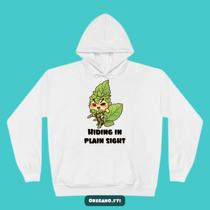 Funny Mischief Oregano Hoodie - Winking Herb Stealth, Cozy Hilarious Gift!