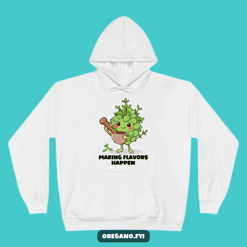 Cozy Funny Grinding Oregano Leaf Hoodie: Warm Up With Herb Prep Humor!