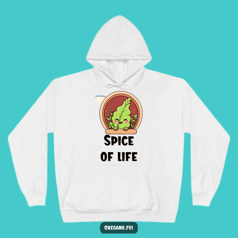 Funny Peeking Oregano Hoodie: Cozy Spice Rack Hideout, Warm Funny Gift for Friends