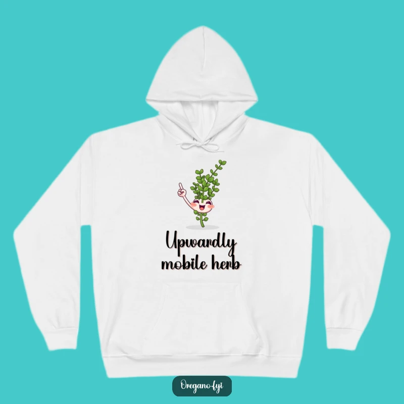 Funny Oregano Sprig Pointing Hoodie Stay Cozy and Inspired Hilariously