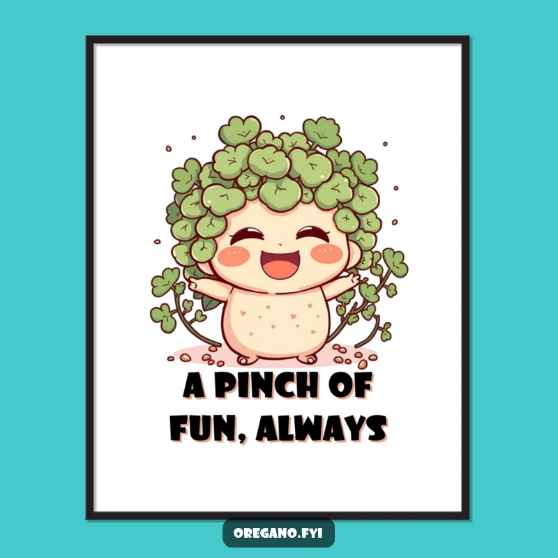 Free Printable Laughing Oregano Wall Art: Funny Herb Downloadable Decor