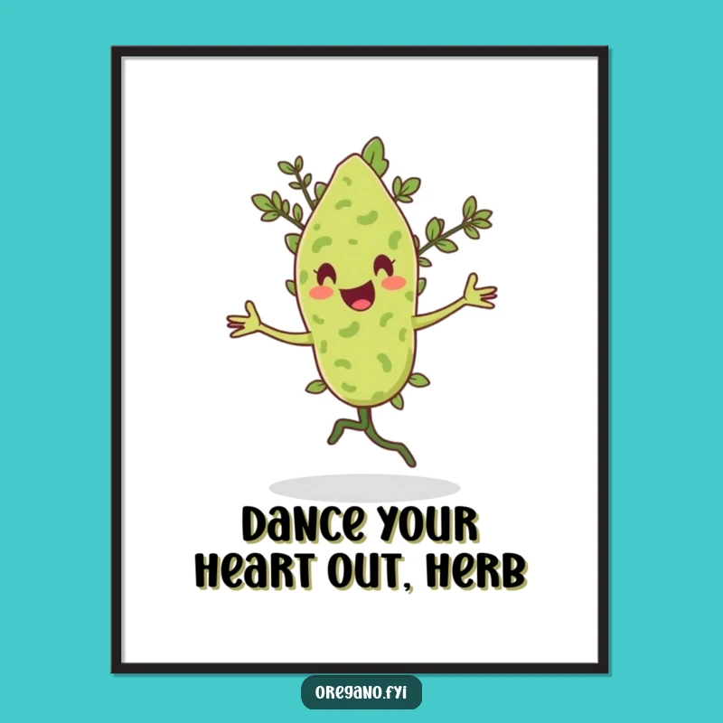 Free Printable Dancing Oregano Wall Art: Funny Downloadable Decor for Playful Spaces!