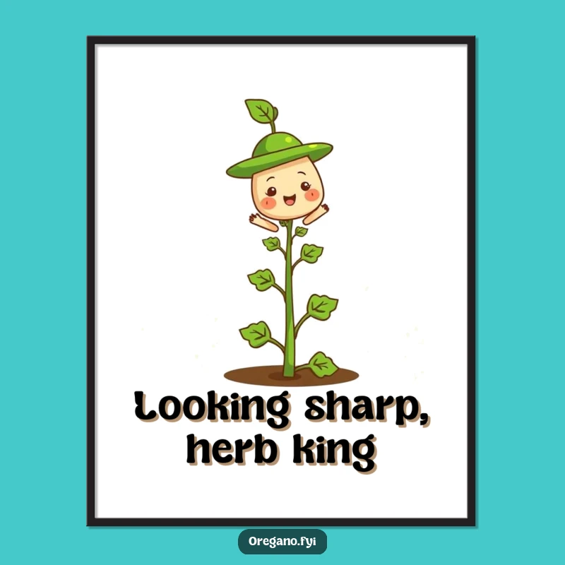 Free Printable Wall Art: Dapper Oregano Hat for Chic, Humorous Downloadable Decor