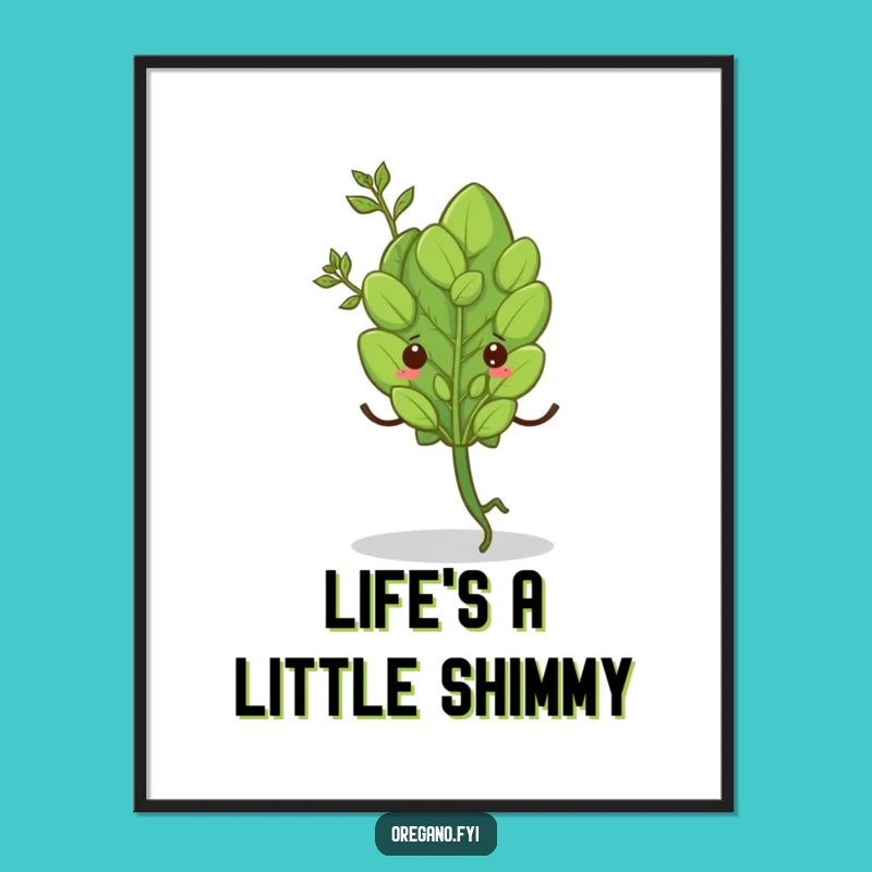 Free Printable Wall Art: Shimmery Oregano Leaf Design, Hilarious Downloadable Decor