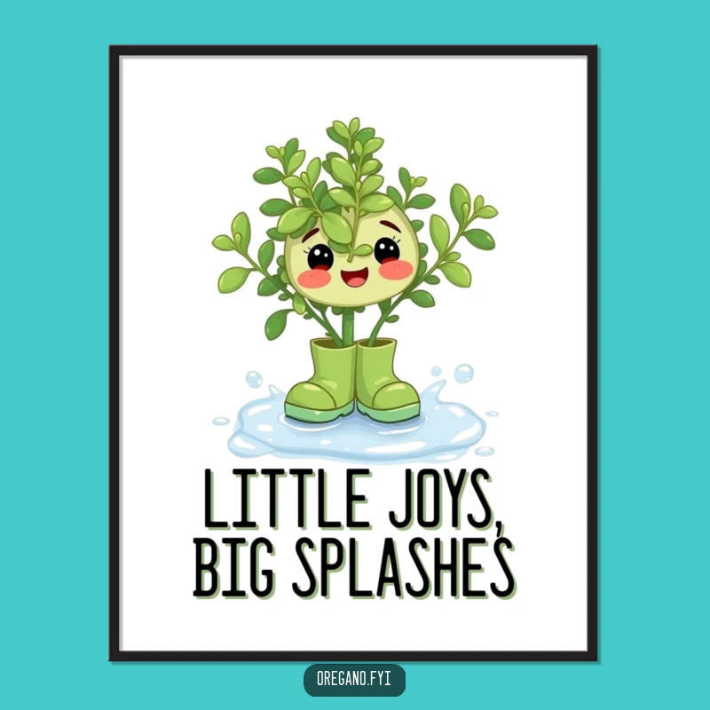 Free Printable Wall Art: Whimsical Oregano Rain Boots for Cute Downloadable Decor