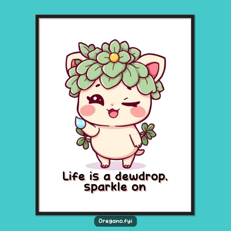 Funny Free Printable Wall Art: Mischievous Oregano Wink Downloadable Decor