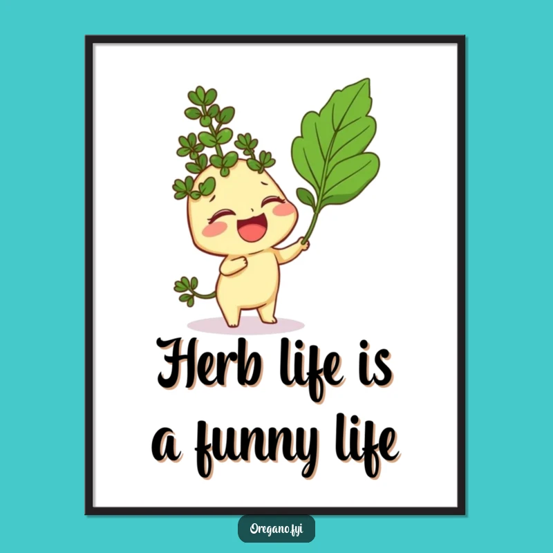 Funny Free Printable Wall Art: Tickled Oregano Giggling, Whimsical Downloadable Decor!