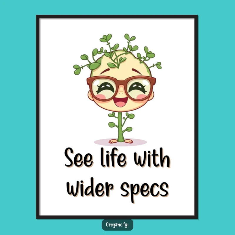 Funny Free Printable Wall Art: Giggling Oregano Specs Downloadable Decor