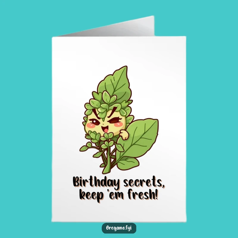 Cheeky Free Printable Birthday Card: Winking Oregano Hiding - Sneaky Fun!