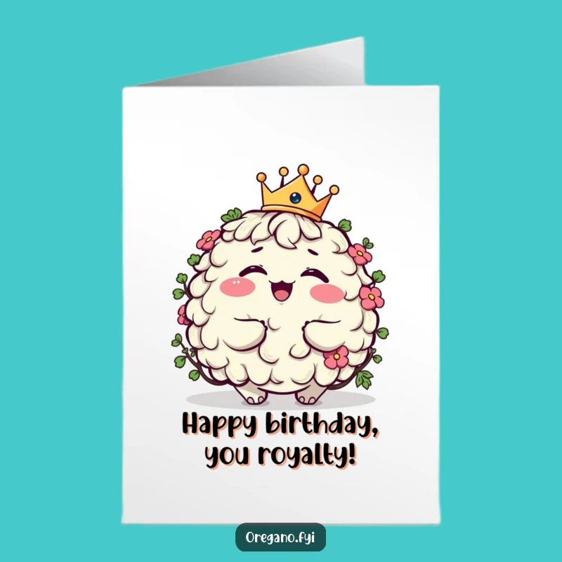 Free Printable Birthday Card: Giggling Royal Oregano for a Regal Celebration!