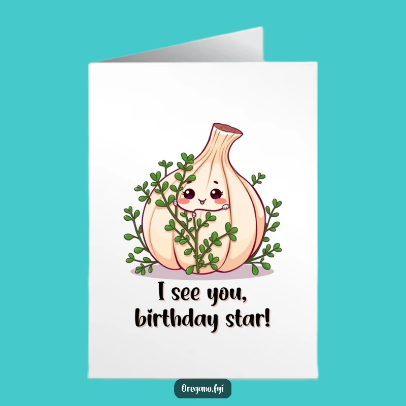 Free Printable Birthday Card: Peek-a-Boo Kawaii Oregano's Funny Surprise!