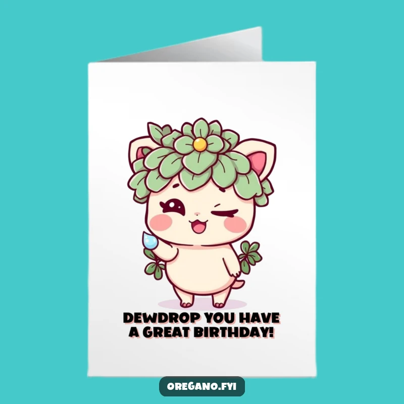 Funny Free Printable Birthday Card: Mischievous Oregano Wink Downloadable Gift