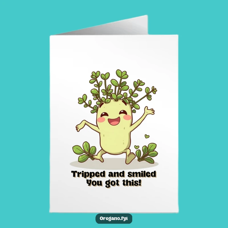 Funny Free Printable Birthday Card: Oregano Tripping Cheerfully, Downloadable Gift!