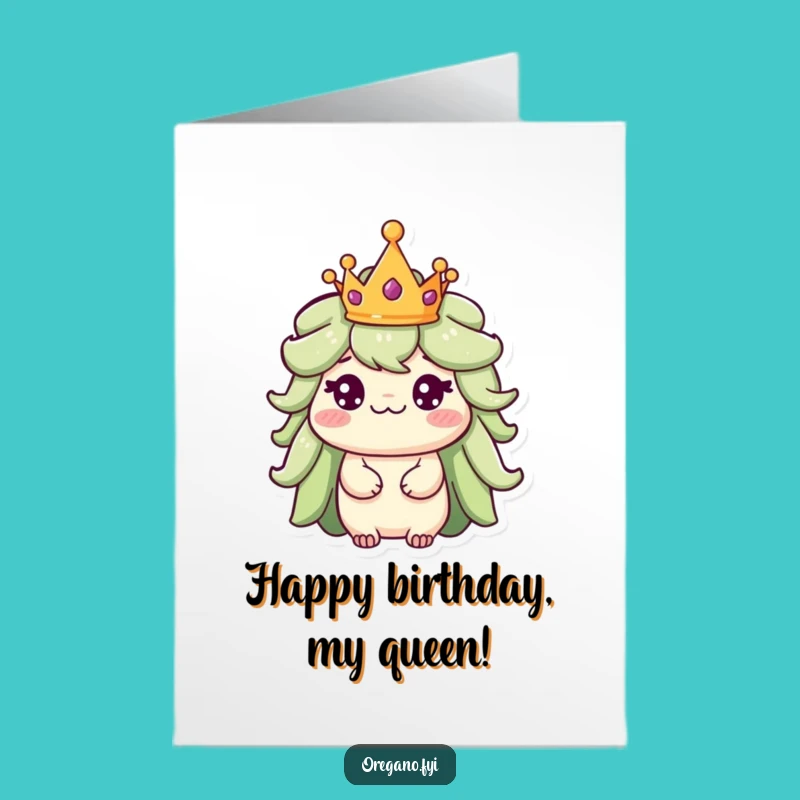Free Printable Regal Oregano Birthday Card: Royal Herb Downloadable Gift
