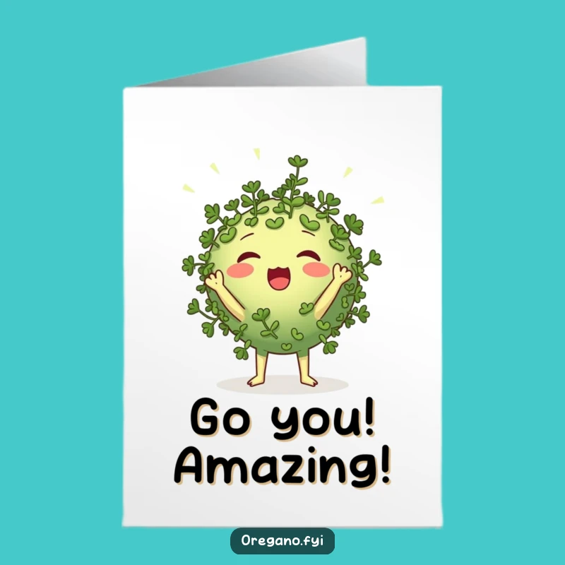 Free Printable Congrats Card: Cheering Oregano Pom-Poms for Your Triumph!