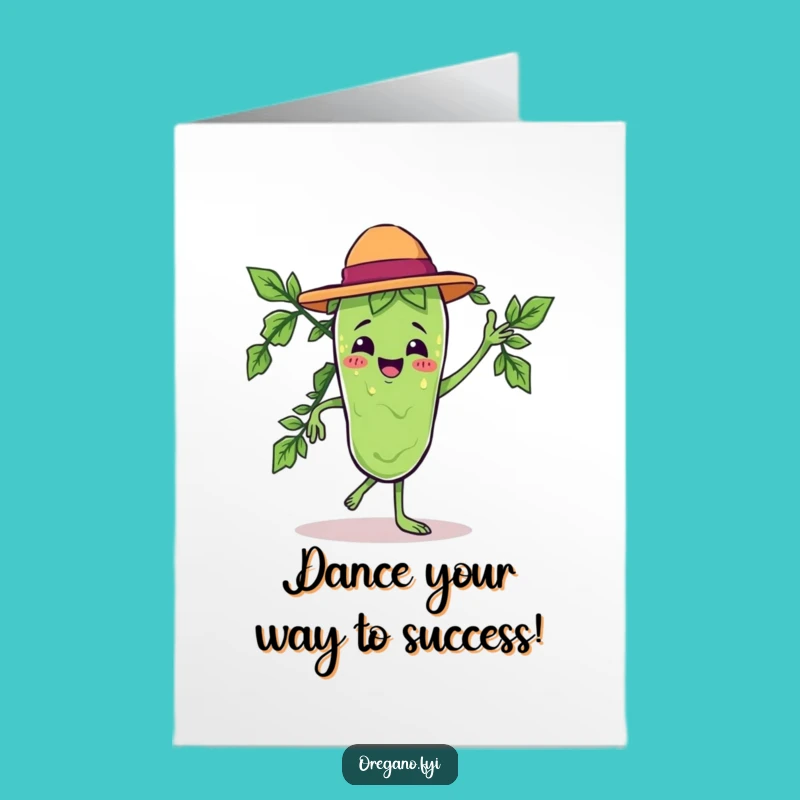 Free Printable Congrats Card: Dancing Oregano Celebrates Your Success