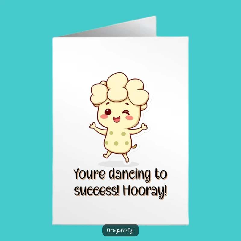 Free Printable Congrats Card: Dancing Oregano, Joyful Herb Greeting, Downloadable!