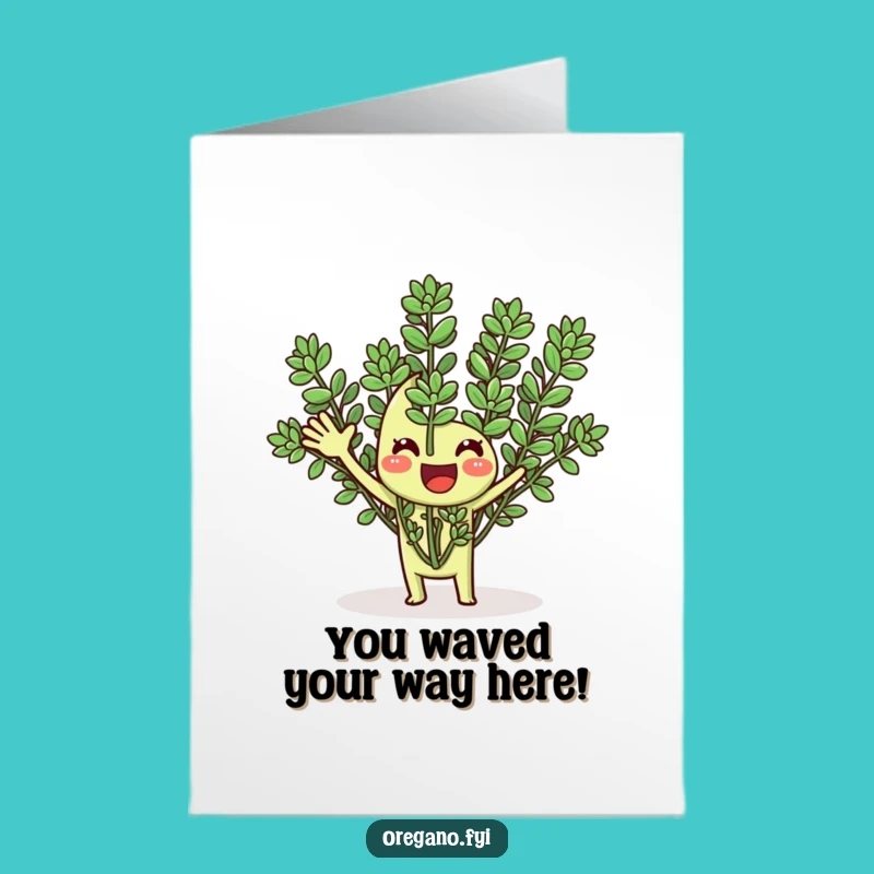 Free Printable Congrats Card: Enthusiastic Oregano Wave for a Fun Downloadable Gift