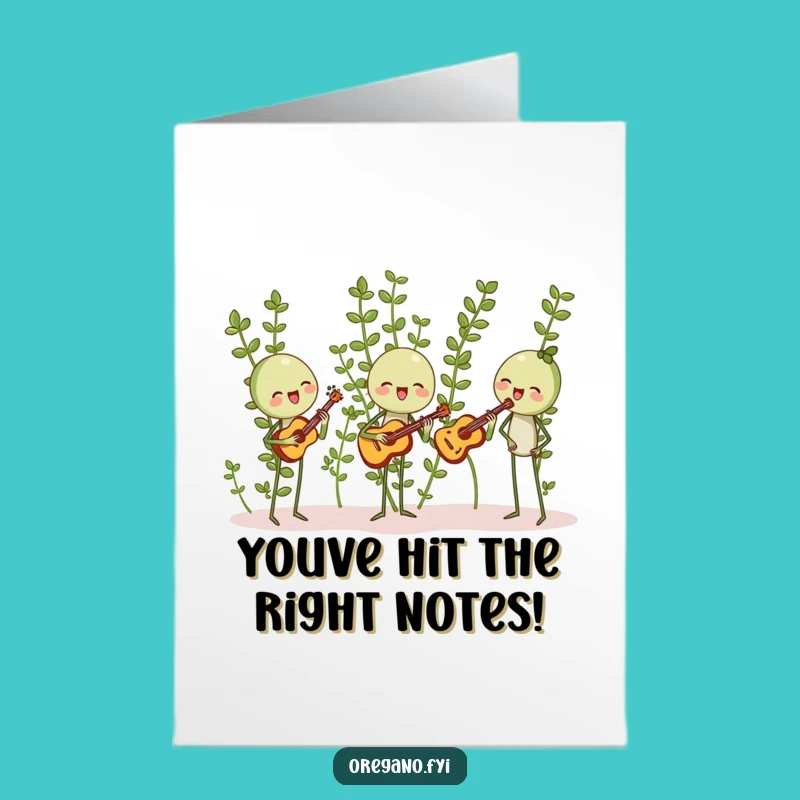 Free Printable Congrats Card: Oregano Band Harmony - Downloadable DIY Celebration Music