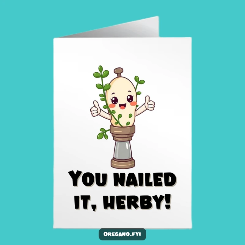Free Printable Congrats Card: Oregano Pepper Mill Balance for Fun Downloadable Gift