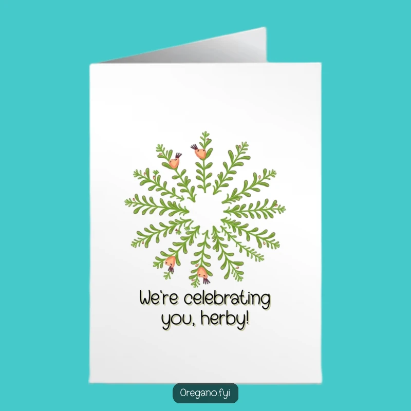 Free Printable Congrats Card: Oregano Sprigs Dancing - Celebrate with Fragrance!