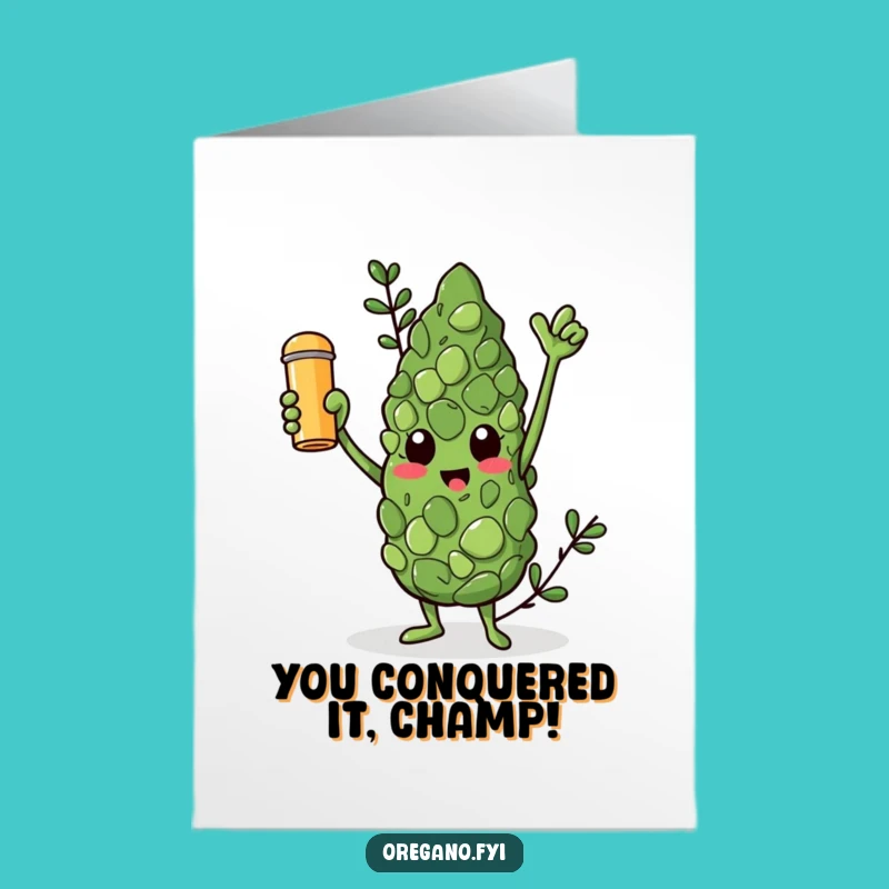 Free Printable Congrats Card: Triumphant Oregano, Golden Shaker, Downloadable Success