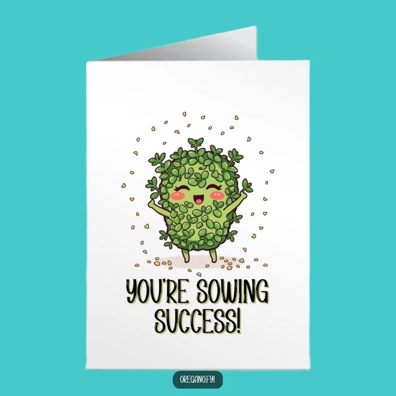 Free Printable Seed-Scattering Oregano Congrats Card - Joyful Downloadable Gift!