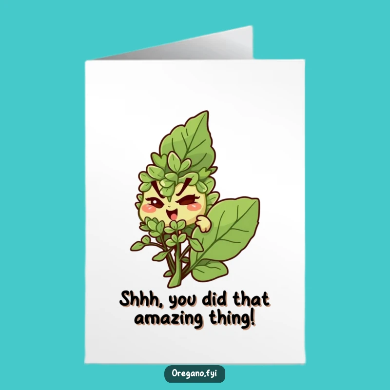 Free Printable Congrats Card: Sneaky Oregano Winking - Celebrate Secretly!