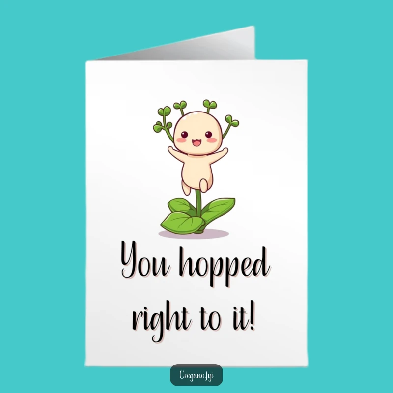 Free Printable Congrats Card: Energetic Oregano Hop for a Fun Downloadable Gift