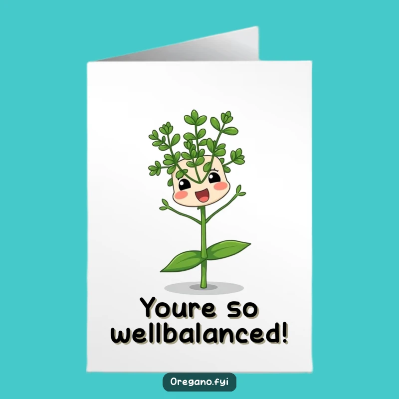 Free Printable Balancing Oregano Congrats Card: Funny DIY Gift!