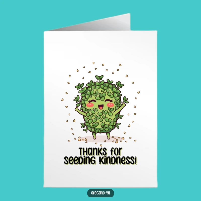 Free Printable Seed-Scattering Oregano Thank You Card - Cheerful Downloadable Gift!