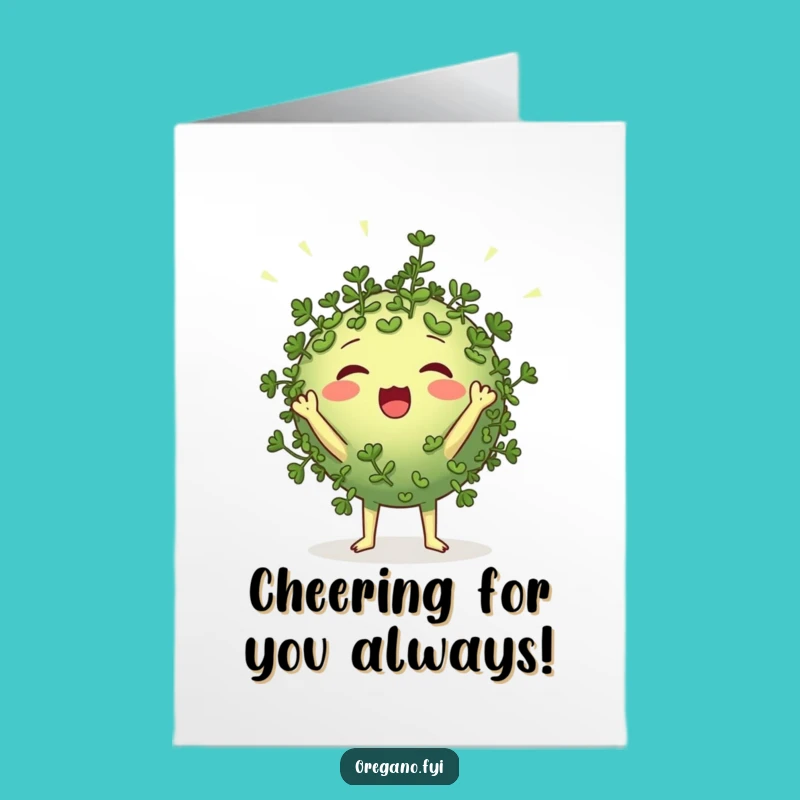 Free Printable Thank You Card: Cheering Oregano for Enthusiastic Thanks
