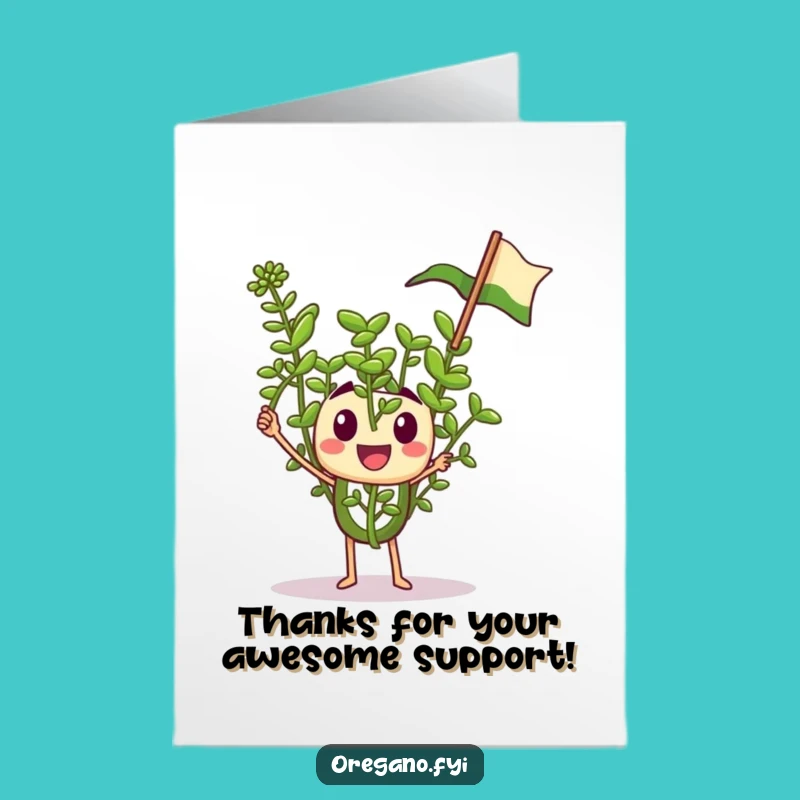 Free Printable Thank You Card: Oregano's Flag of Thanks, Cheerful Downloadable Gift!