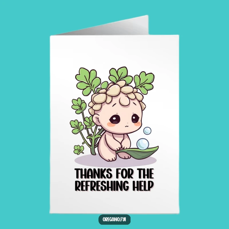 Free Printable Thanks Card: Oregano Character's Gentle Appreciation for Small Things