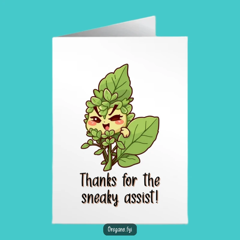 Mischievous Free Printable Thank You Card: Winking Oregano - Thanks with a Secret!