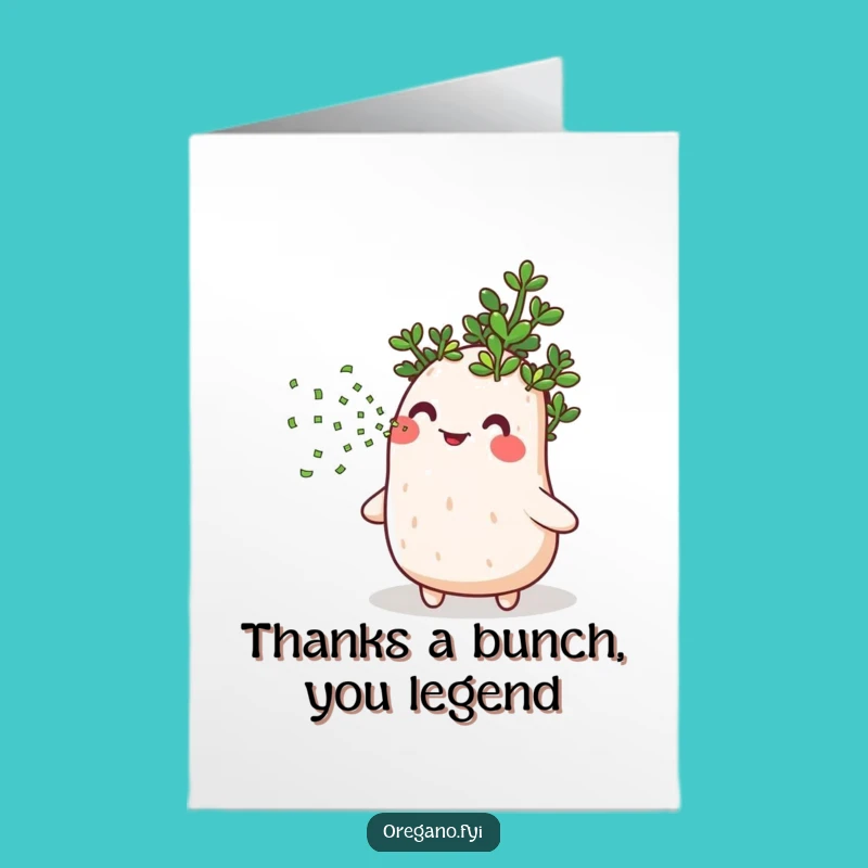 Free Printable Thank You Card: Funny Oregano Confetti Blast for a Downloadable Gift