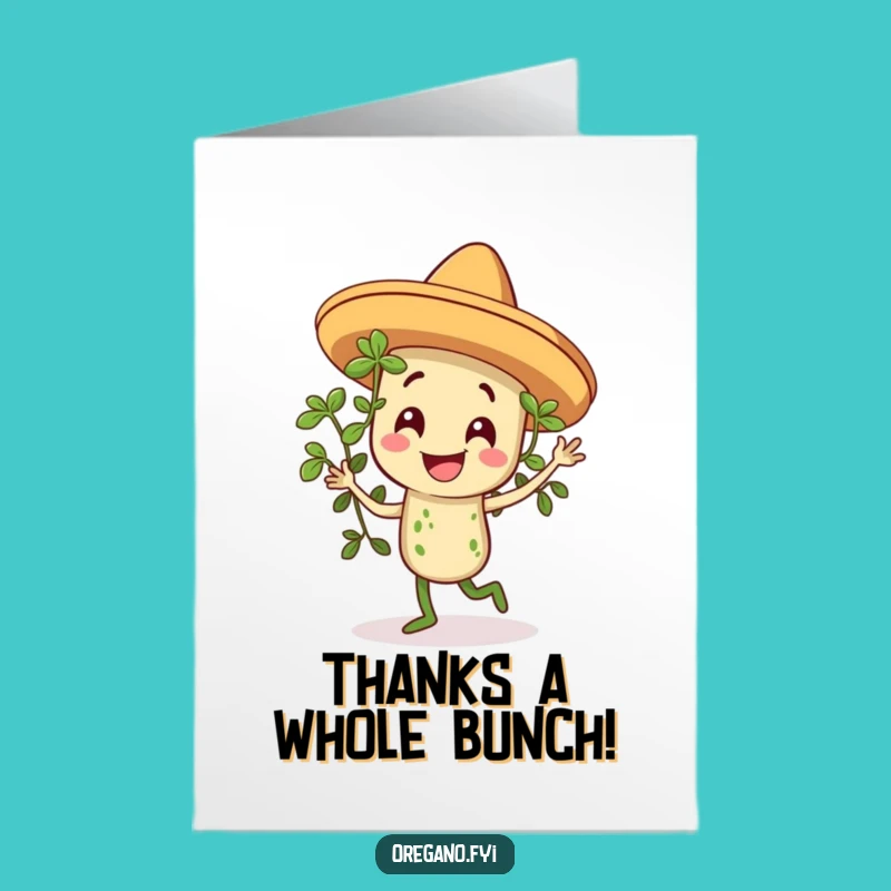 Free Printable Thank You Card: Dancing Oregano Gratitude Downloadable