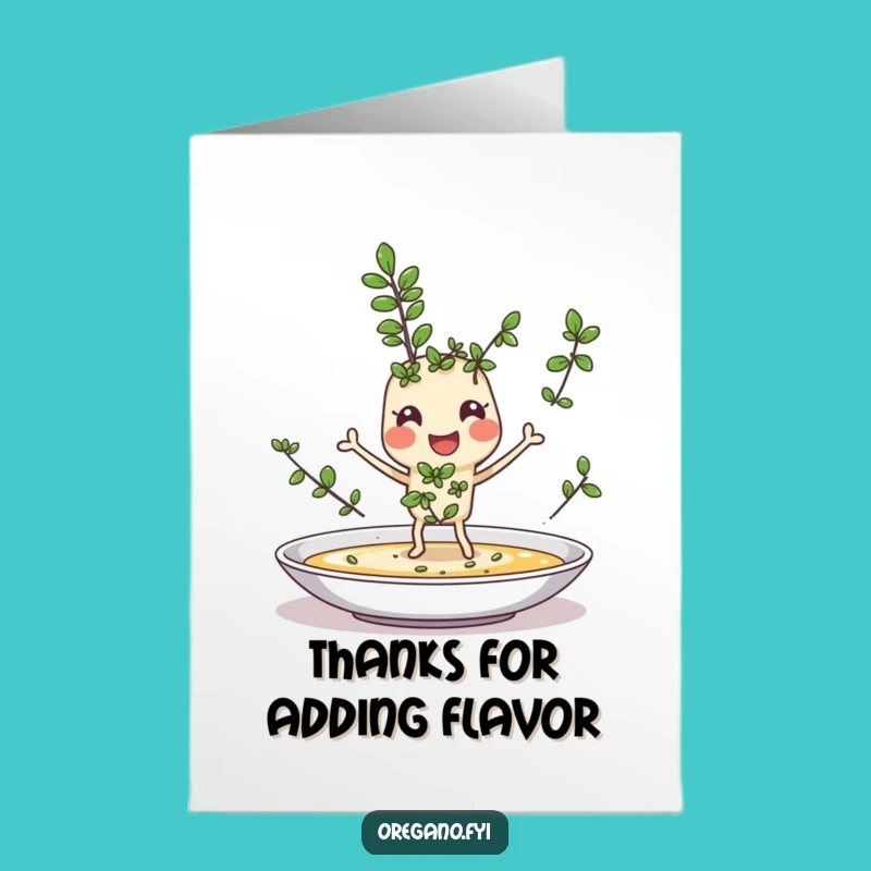 Free Printable Thank You Card: Oregano Sprinkle Gratitude - Downloadable DIY Flavorful Thanks