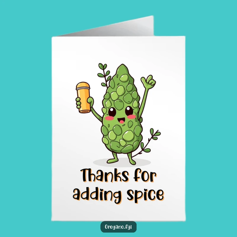Free Printable Thank You Card: Triumphant Oregano, Spice Shaker, Downloadable Gratitude