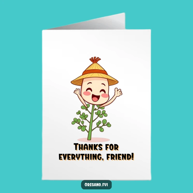 Free Printable Waving Oregano Thank You Card - Friendly Downloadable Gift!