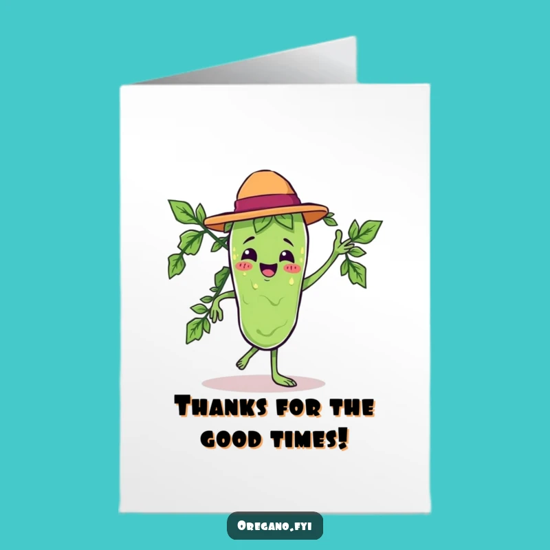 Free Printable Thank You Card: Dancing Oregano's Joyful Thanks