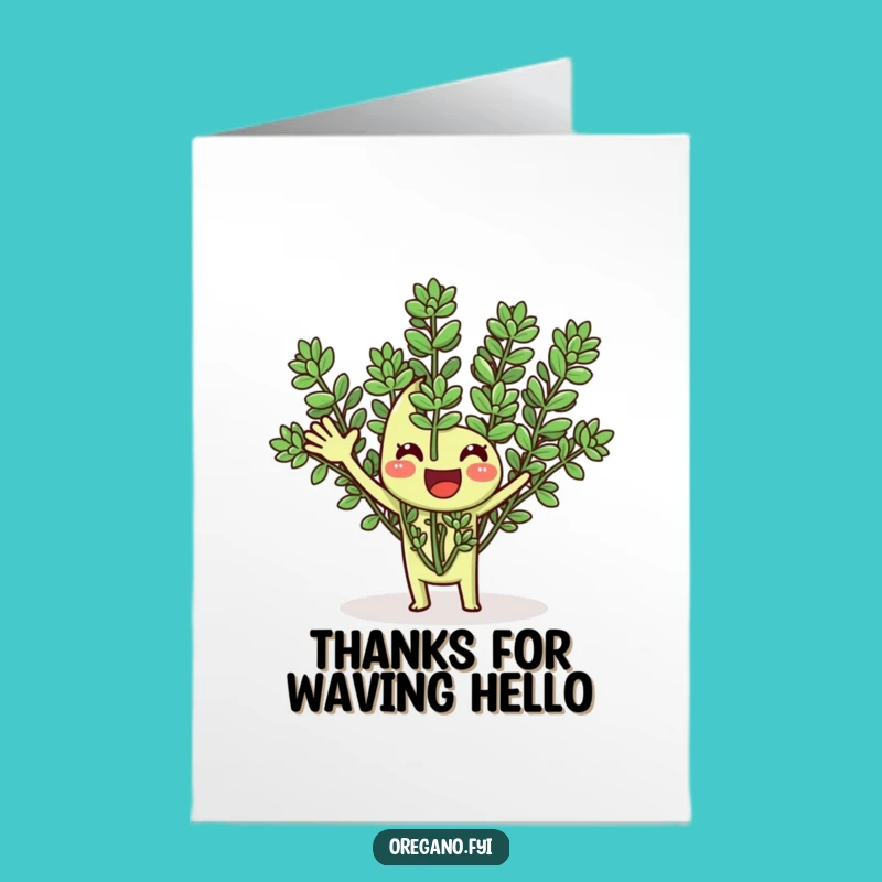 Free Printable Thank You Card: Waving Oregano for a Friendly Downloadable Gift