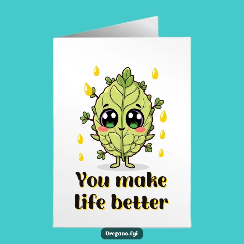 Free Printable Oiled Oregano Thank You Card: Downloadable Humorous Gift of Gratitude!
