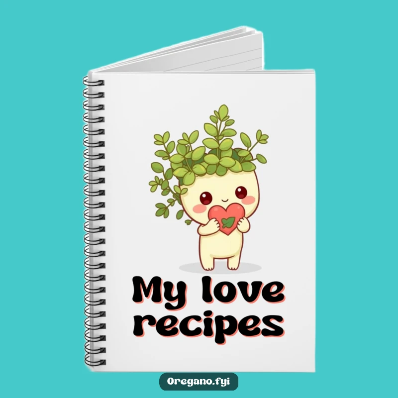 Funny Kawaii Oregano Heart Notebook: Leafy Love Journal Gift