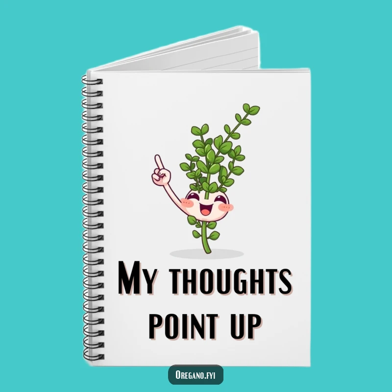 Funny Oregano Sprig Pointing Notebook Jot Down Directions Hilariously