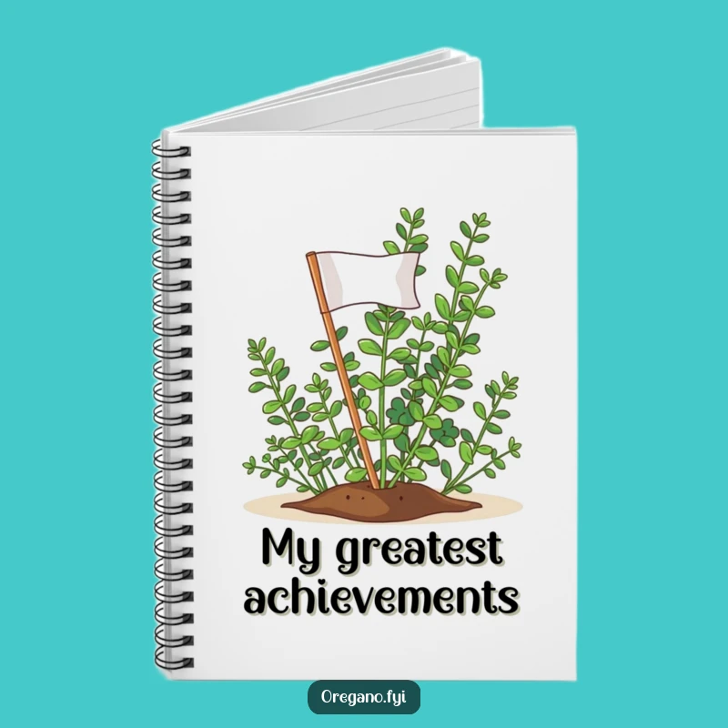 Funny Oregano Victory Flag Notebook: Jot Down Your Triumphs with This Herb Cover!